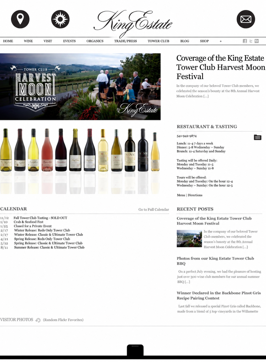 King Estate’s previous homepage before the redesign