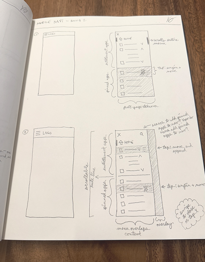Mobile navigation sketches