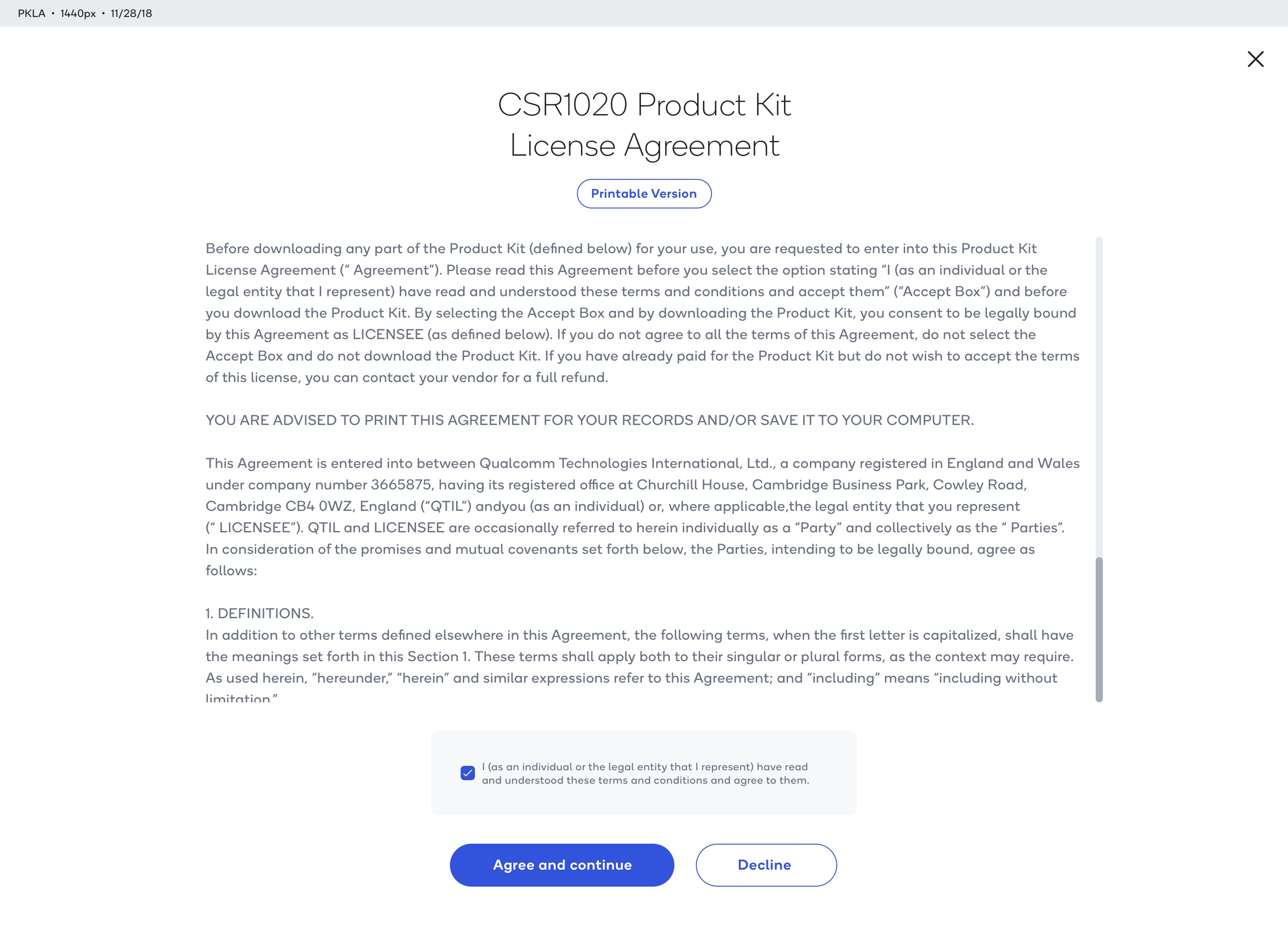 Product Kit License Agreement · Desktop